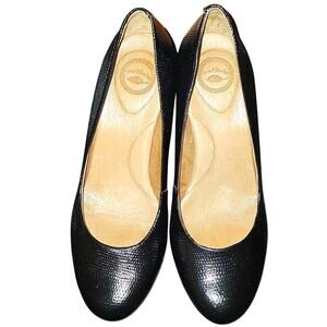 NURTURE by Lamaze Black Pebbled Leather Round Toe MARJORRIE Pump, Size 7M